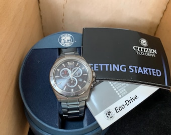 Men's Citizen Chronograph  H500 Black Eco-Drive Watch Boxed