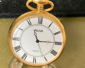 Vintage Open Face Dress Pocket Watch By Avia