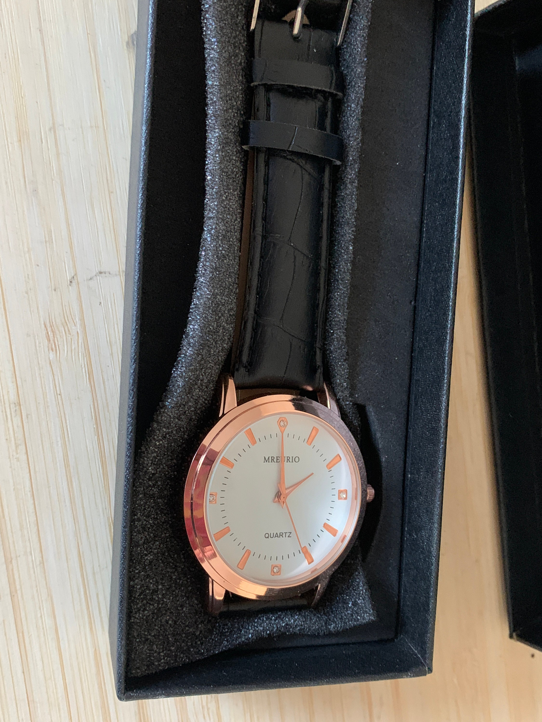 Mreurio Ladies Large Rose Gold Tone Quartz Watch