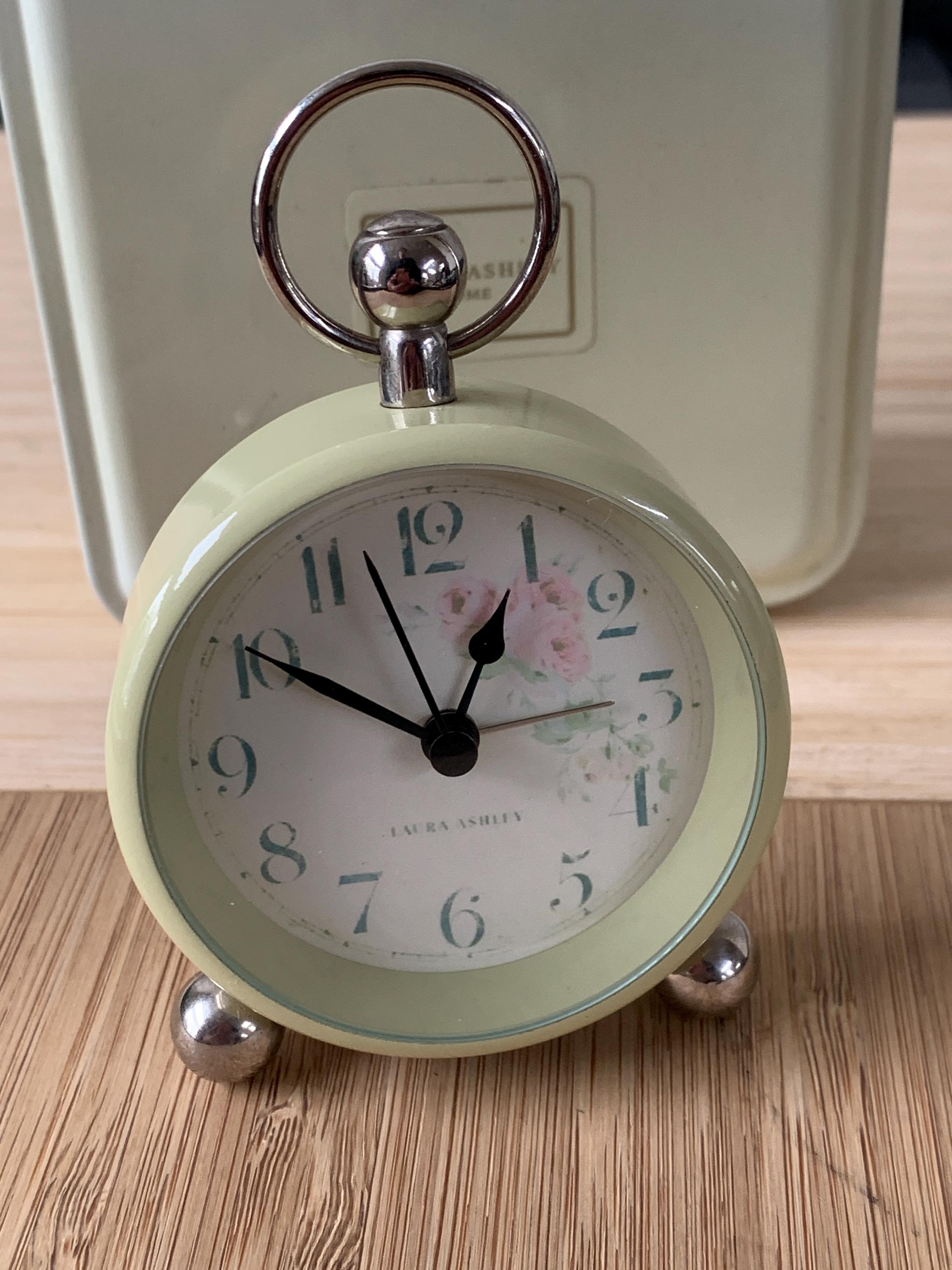 Retro Styled Vintage Laura Ashley Portable Alarm Clock Floral