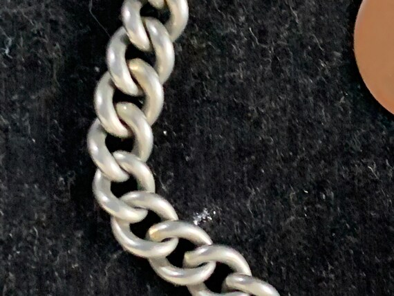 Antique White Metal Albert chain with  coins/ tokens View 4