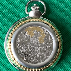 Quartz full hunter Pocket / fob watch in working order with Hunting Scene  Design