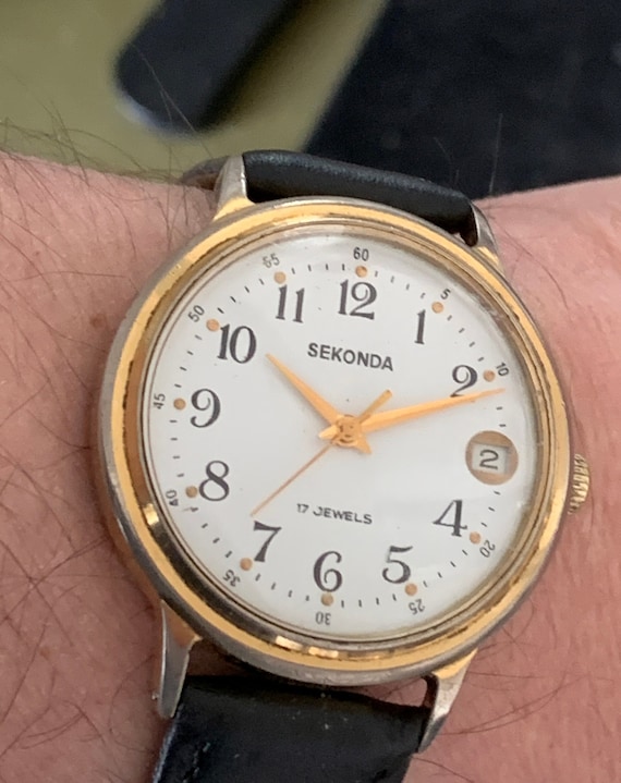 Sekonda Orologio Uomo 1939 – Quadrante Bianco, Cinturino In Pelle Nero, Cassa 42mm, Impermeabile 50m