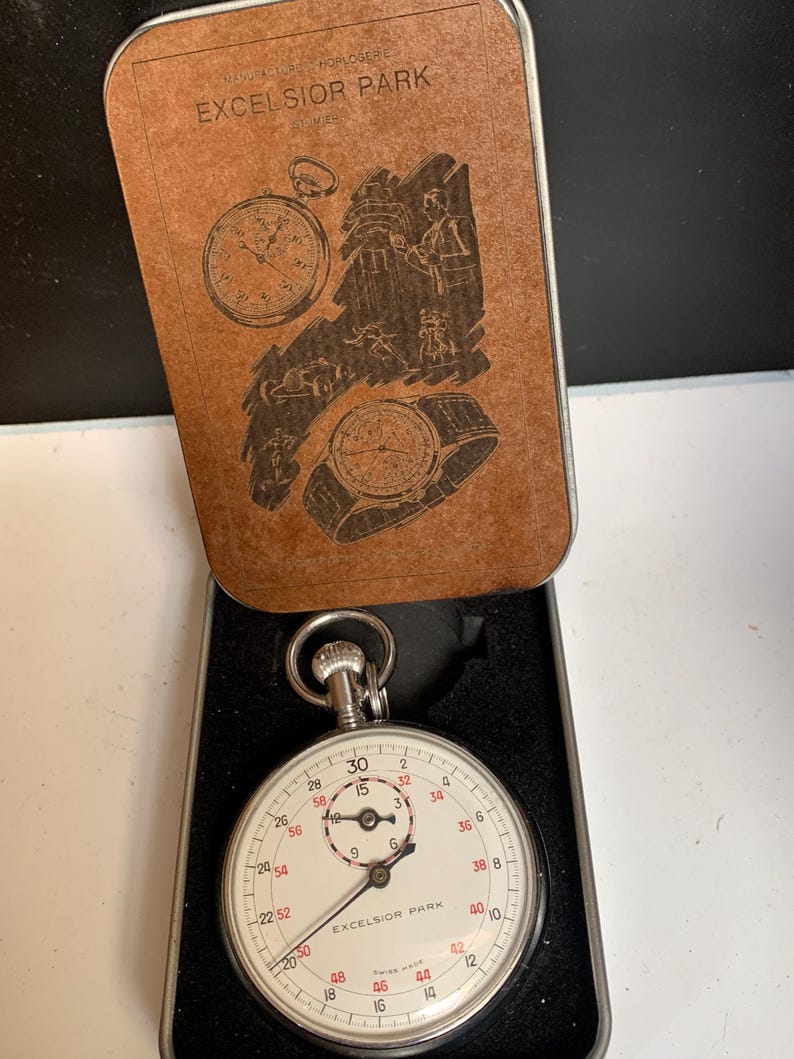 Vintage Rare Excelsior Park Stopwatch with top wind movement, Calibre 3364 image 1