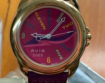 Avia 2000 Fashion Watch With Purple Dial and strap