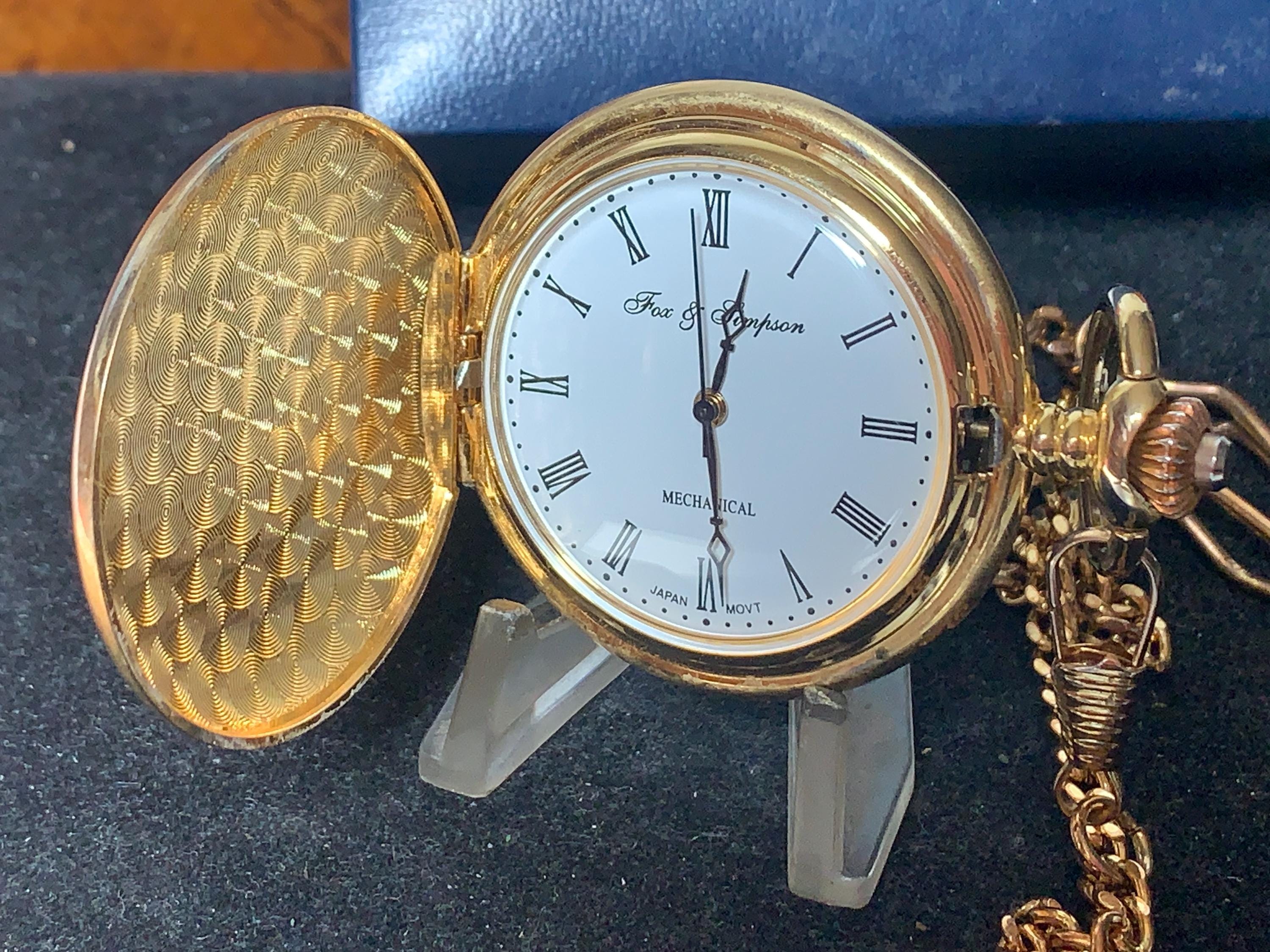 Fox and Simpson Full Hunter Mechanical Pocket Watch and Chain - Etsy