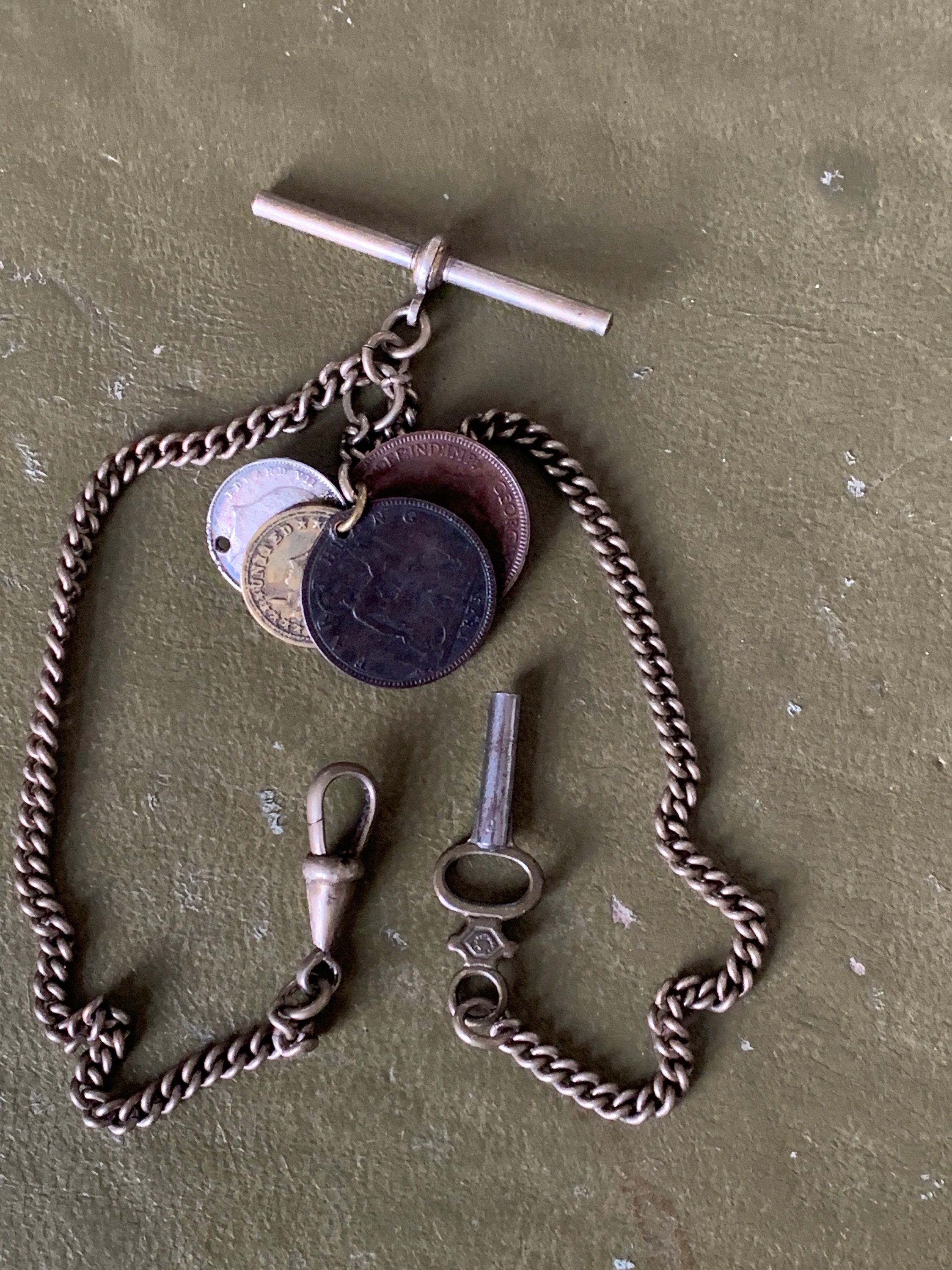 Xchon Uhrenkette, Taschenuhr, Doppelte Albert-Kette, T-Steg