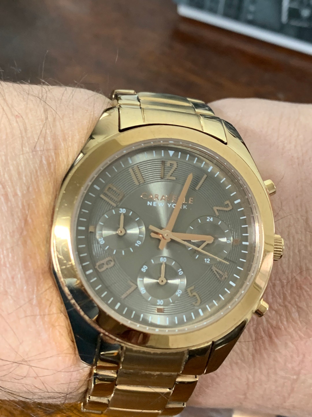 Caravelle New York by Bulova Rose Gold Tone Chronograph Watch
