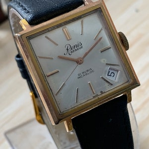 Authentic Vintage Renis Geneve Gents watch 73-4N 21 rubies c 50s 60s