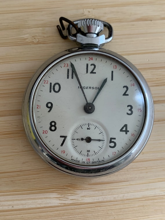 Vintage Ingersoll pocket watch from 1970 with 24 hour… Gem