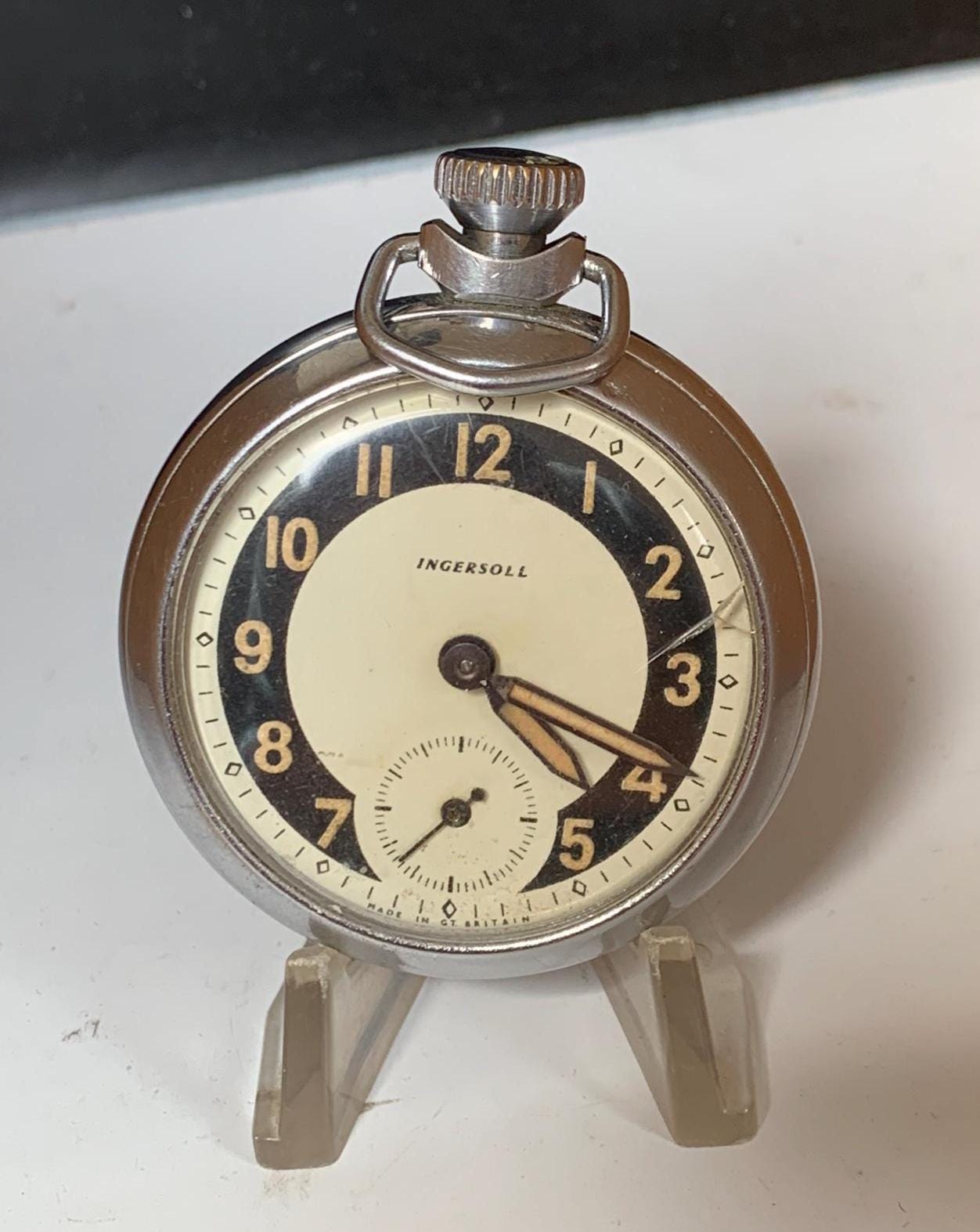 Ingersoll Tan and Silver Pocket Watch with Reel 1904 Early - Ingersoll Yankee  main image 4
