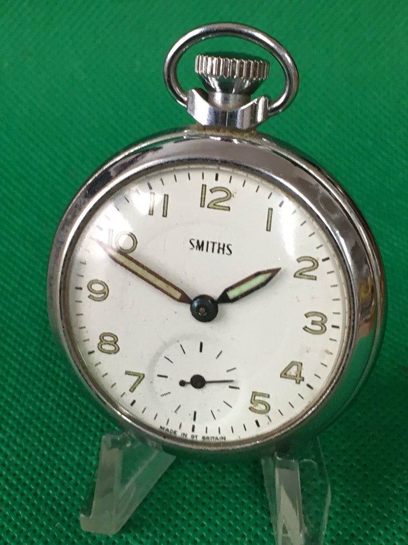 Smiths Open Face Chrome Plate Pocket Watch 1970 Etsy
