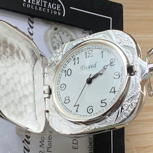 Reloj de bolsillo mecánico TWEED Squair plateado plateado Full Hunter imagen 5