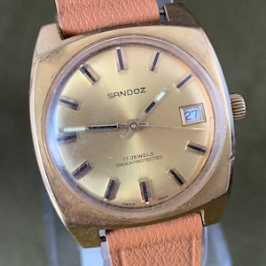 Sandoz Vintage Mens Watch 17 Jewels Swiss Made