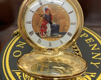 Half Hunter Pocket Watch One Penny Watch 1914 centavo con cadena