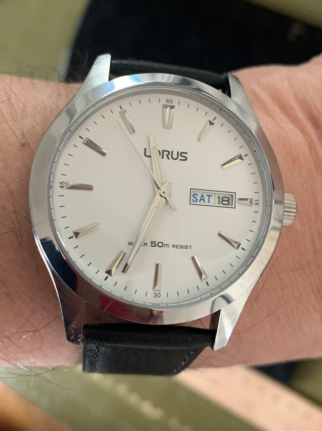 Mens Lorus Watch by Seiko VX43X097 Chrome Plated Day Date Etsy