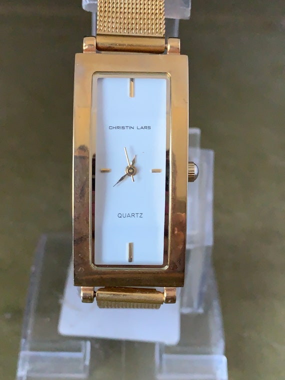 Christin Lars Dames Goud Toon Wit Rechthoekig Horloge