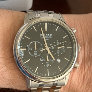 Pulsar By Seiko  Chronograph Watch VD53-X106 Black Dial AF