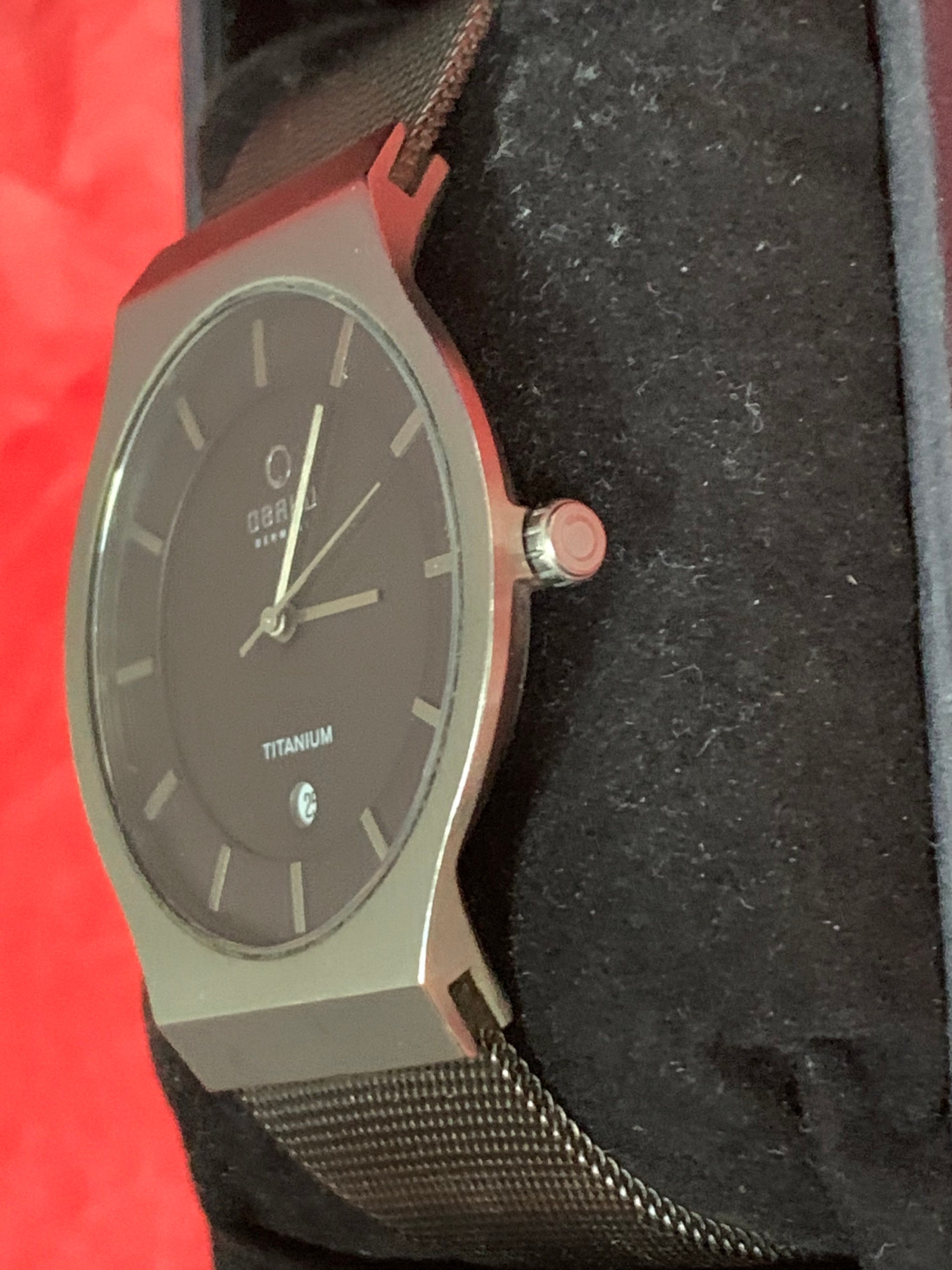 Titanium Obaku Men s Quartz Watch Black Dial With Stainless Steel