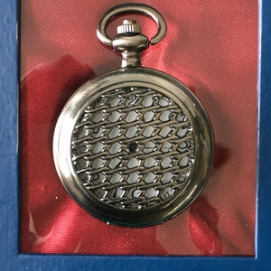 Quartz full hunter Pocket / fob watch in working order in box mesh front and back