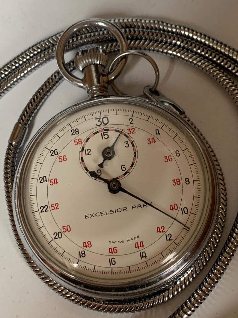 Vintage Rare Excelsior Park Stopwatch with top wind movement, Calibre 3364 image 8