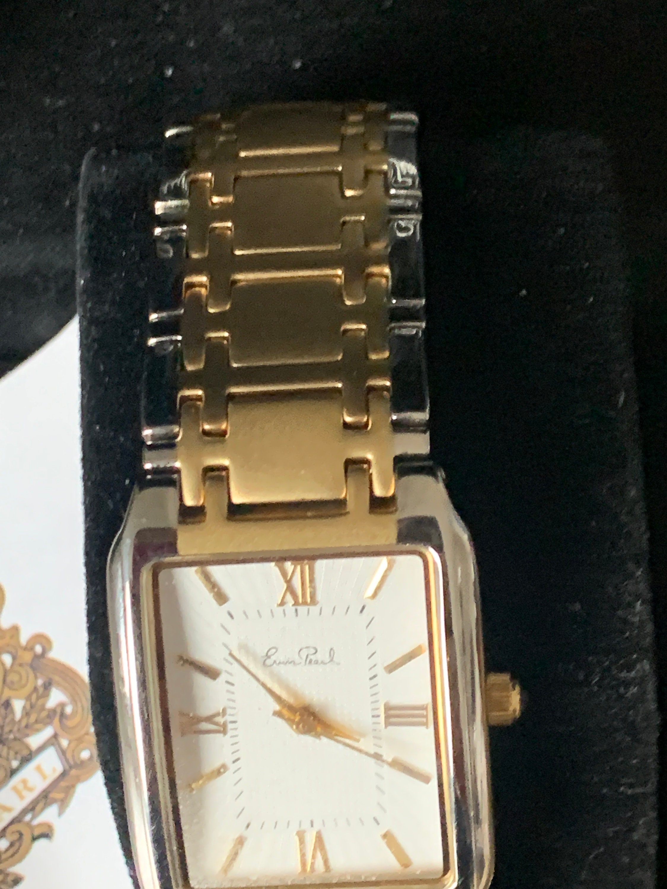 Erwin Pearl Dual Time Watch Vintage Erwin Pearl Dress Watch CZ Bracelet MOP Bling New  main image 2