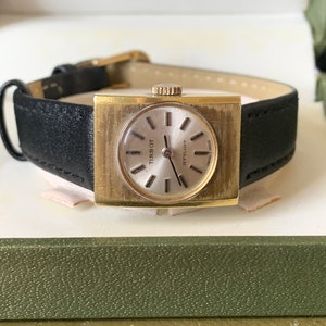 Ladies Vintage Tissot Stylist Gold Plated Watch c 1970s Mechanical Working Rare watch In associated box