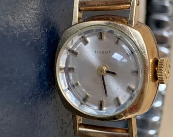 Rare Tissot 17 Jewel Cal 709-1  Gold Filled Mechanical Working Rare Ladies Watch With Dish Dial from 1955