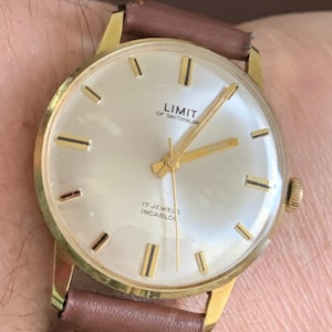 Vintage 1960s Limit of Switzerland 17 Jewels Hand-winding Men's