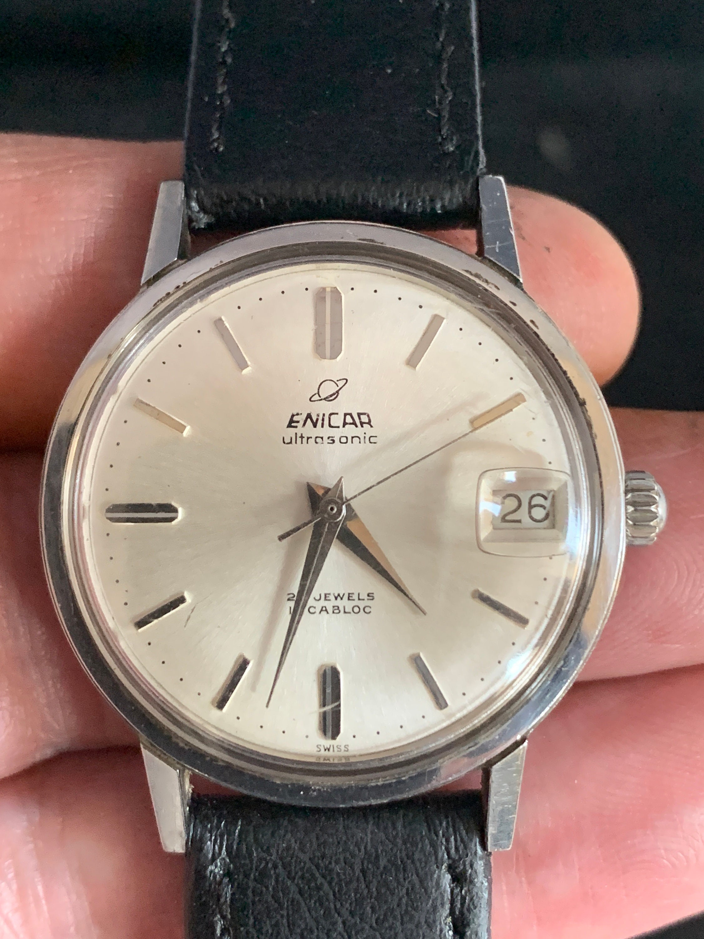 Exc+3] Vintage ENICAR Ultrasonic Hand-Winding 25 Jewels
