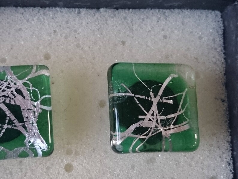 Graffiti Cufflinks Green Boxed .