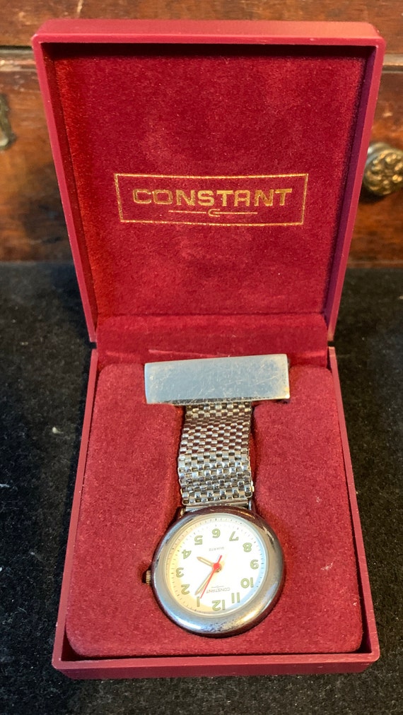 Vintage Constant Quartz nurse style fob Watch in f
