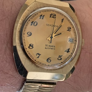 Vintage Sekonda 30 juwelen automatisch herenhorloge uit de jaren 70