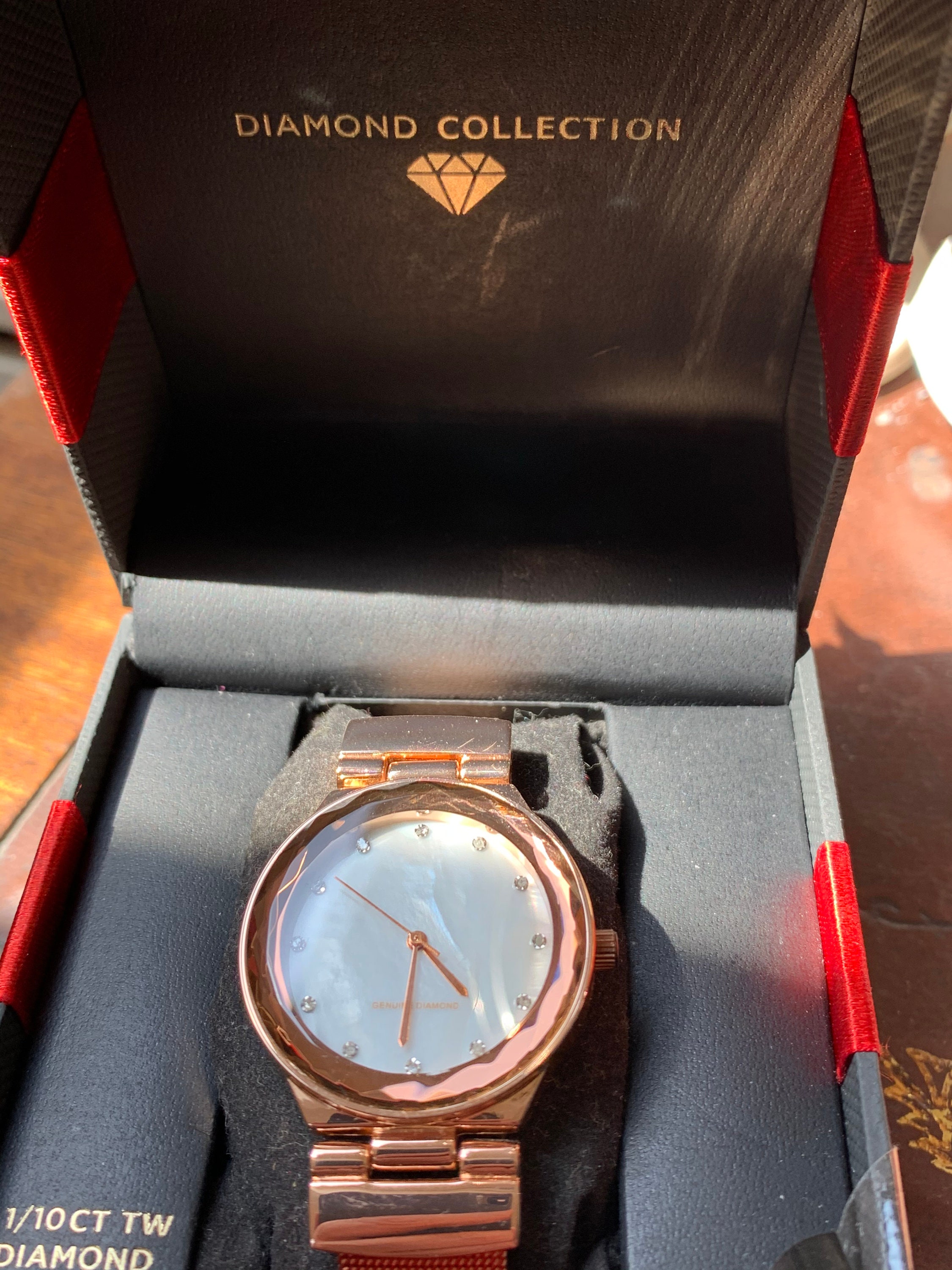 Reloj de moda para mujer Diamante genuino Cuarzo Estilo mopa