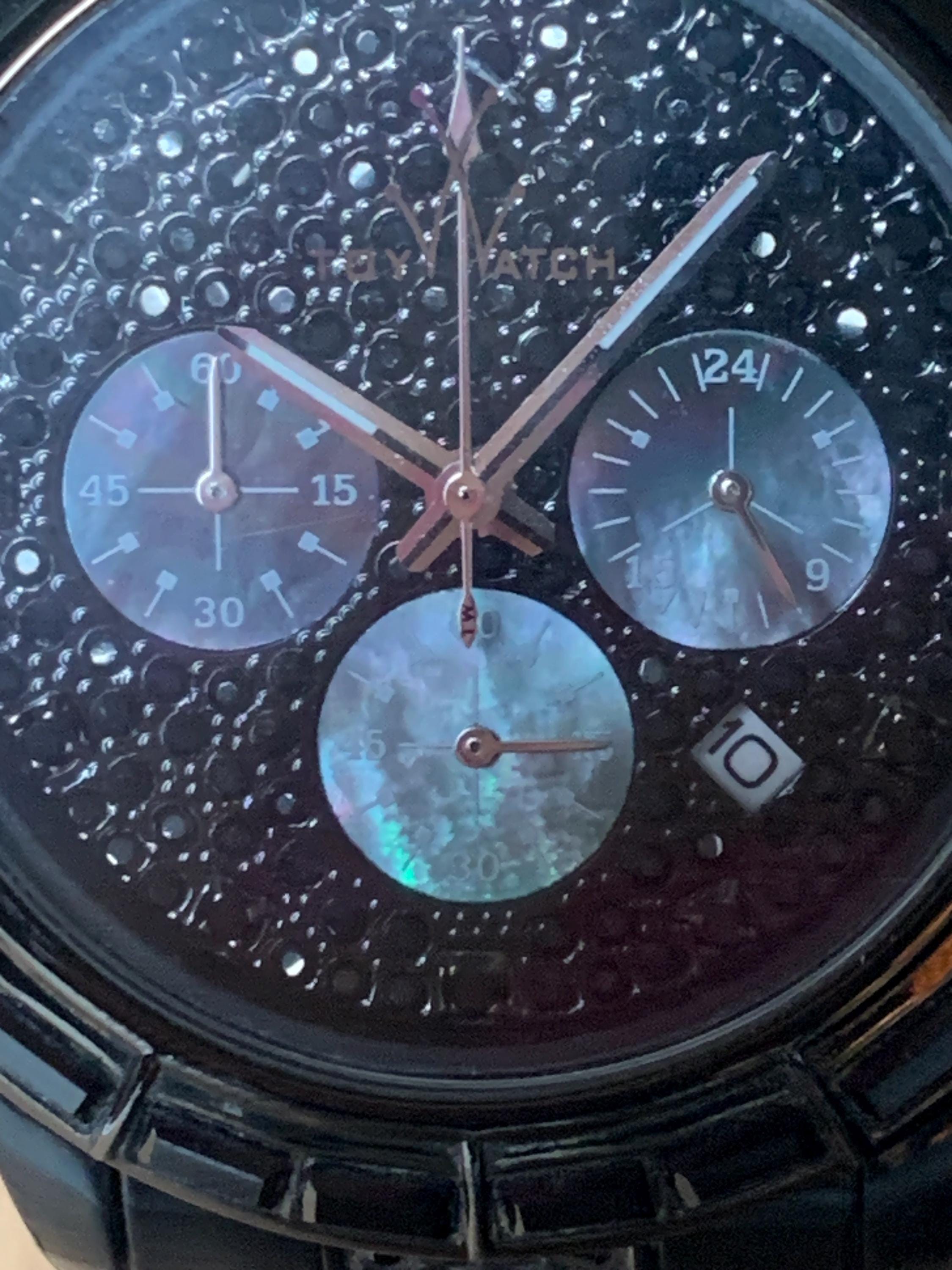 Toy watch black w/colorful stones Wonder Nation Kids Flashing Lights LCD Watch with Printed  main image 3