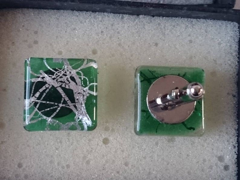 Graffiti Cufflinks Green Boxed .