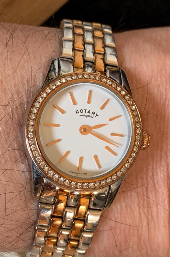 Rotary Ladies Verona Silver and Rose Gold Two Tone Stainless 