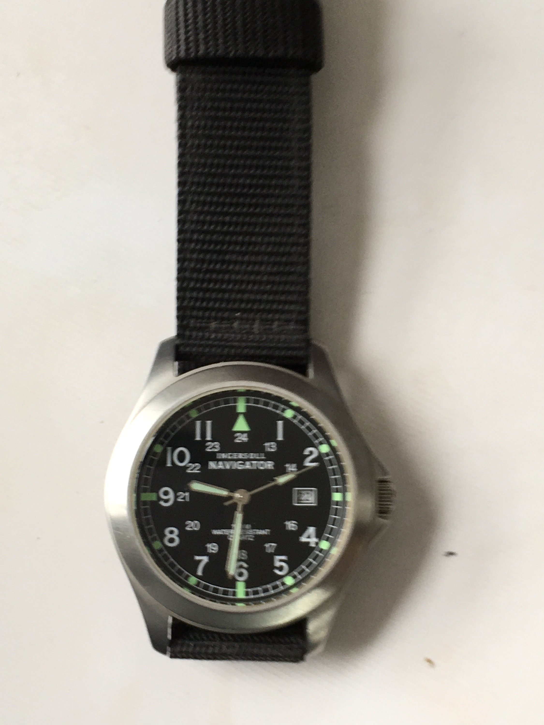 Vintage Gents Ingersoll Navigator IN34084N 24hr Dial Military