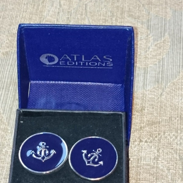 Anchor Motif Cufflinks by Atlas Editions In original box                                                                                   .