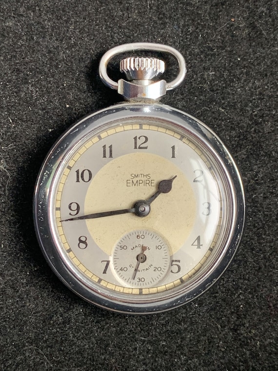Smiths Empire Mens Grey silver Dial Open Face bullseye Chrome