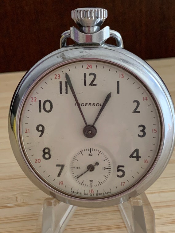 Vintage Ingersoll pocket watch from 1970 with 24 hour… Gem