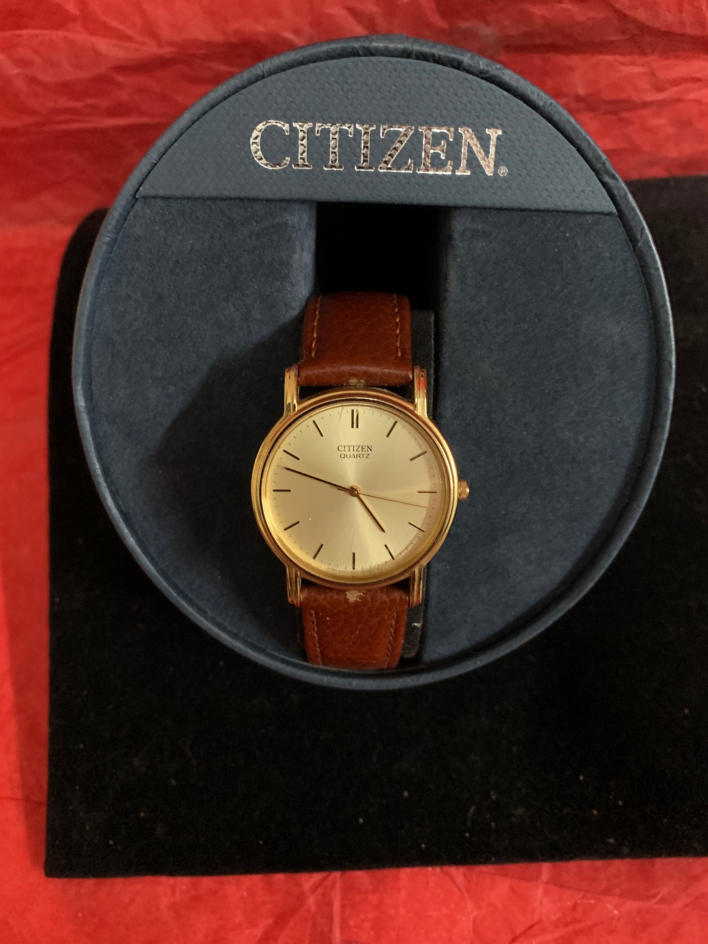 Vintage Citizen Quartz 6031 S018161 Gold Plated Gents Dress Watch Boxed Etsy UK