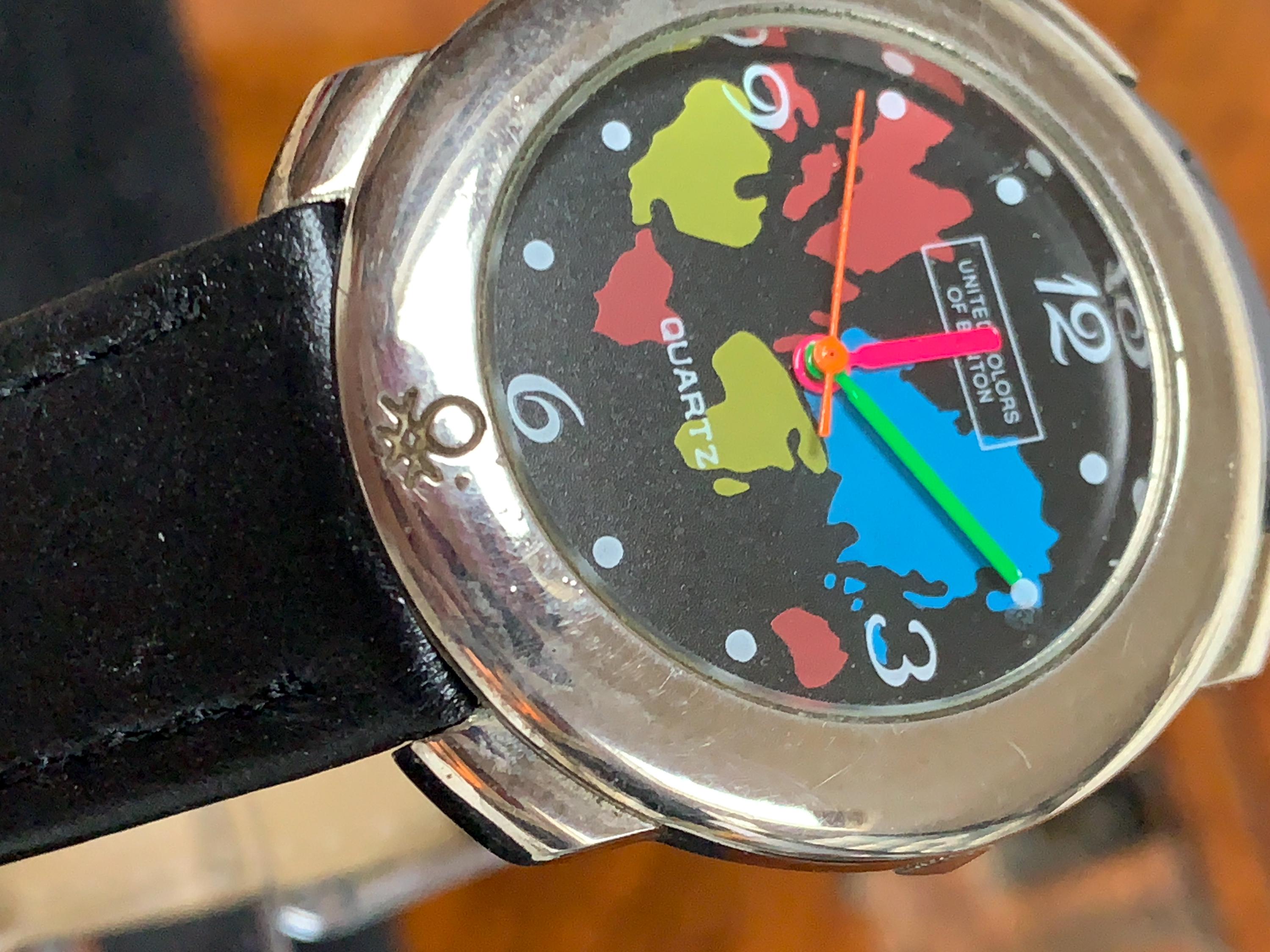 United Colors Of Benetton by Bulova Black Watch with Multicolor Dial BULOVA “United Colors Of Benetton” Vintage 90s . New Fullset  main image 3