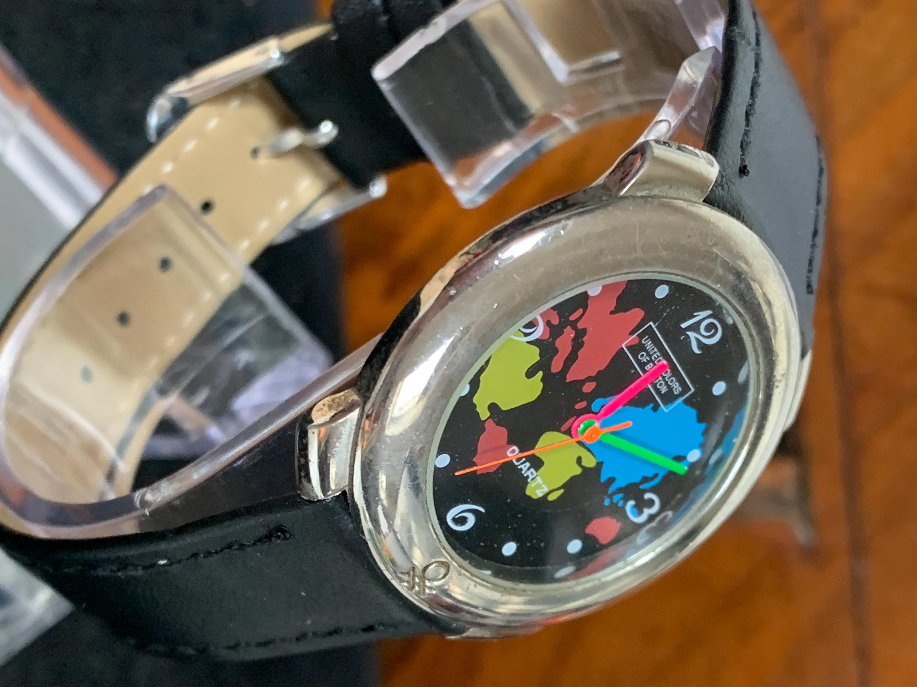 Vintage United Colors Benetton by Bulova Multi-colored Map  display picture 2