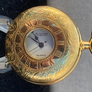 Half Hunter Quartz Pocket Watch By AviaTime