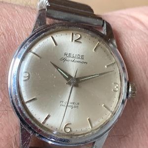 Vintage RELIDE Sportsman Gents Watch 17 Jewels Swiss made in original condition