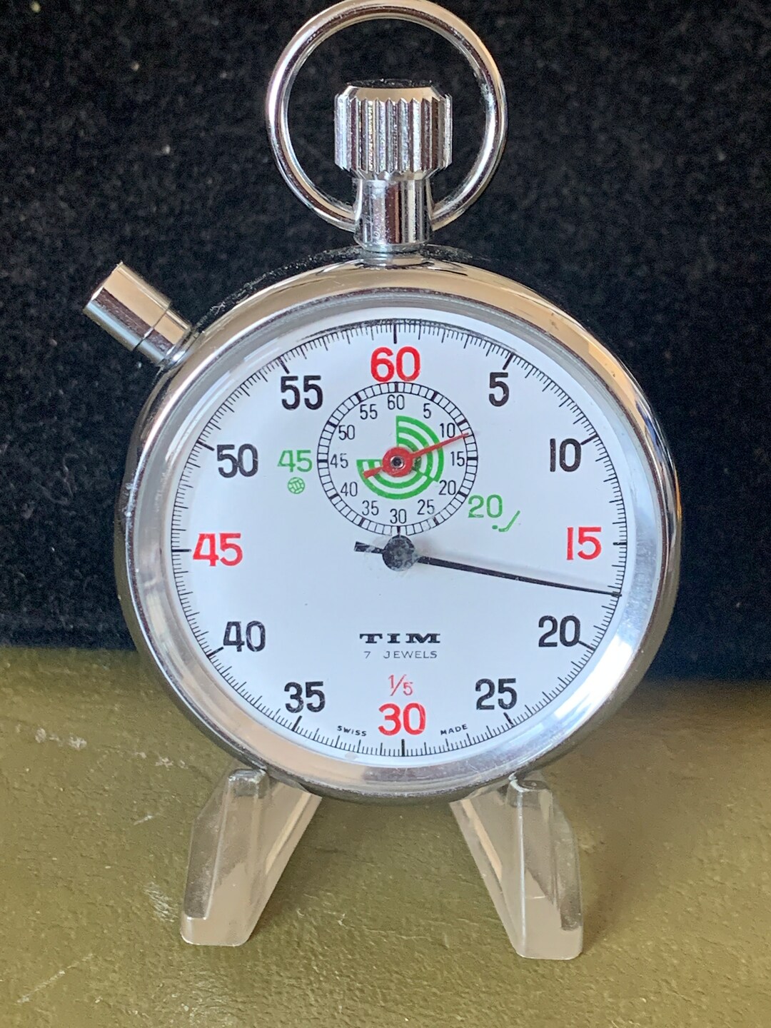 Tim Vintage Sports 1/5th Second Stopwatch & 7 Jewels Etsy