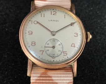 Vintage  Gents late 1940s / early 1950s Landi wrist watch. 15 jewels - Wristwatch Military Style