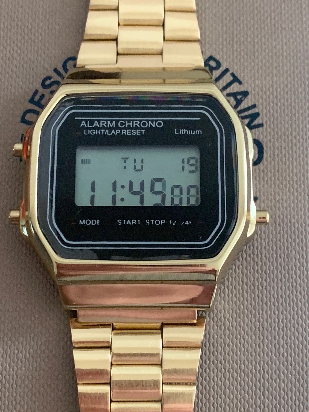 Retro Styled Gents Bellfield LCD Digital Alarm Chrono Watch