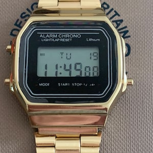 Retro Styled  Gents Bellfield  LCD Digital Alarm Chrono Watch - Working - Boxed